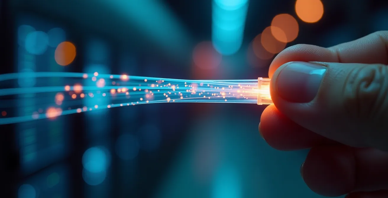 Main connectant un câble réseau symbolisant le choix du DNS